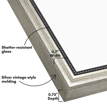 Americanflat Vintage Picture Frame with Beaded Accents with Shatter Resistant Glass and Easel Stand