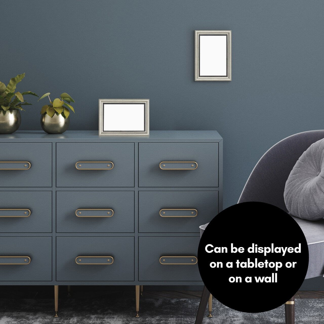 Americanflat Vintage Picture Frame with Beaded Accents with Shatter Resistant Glass and Easel Stand