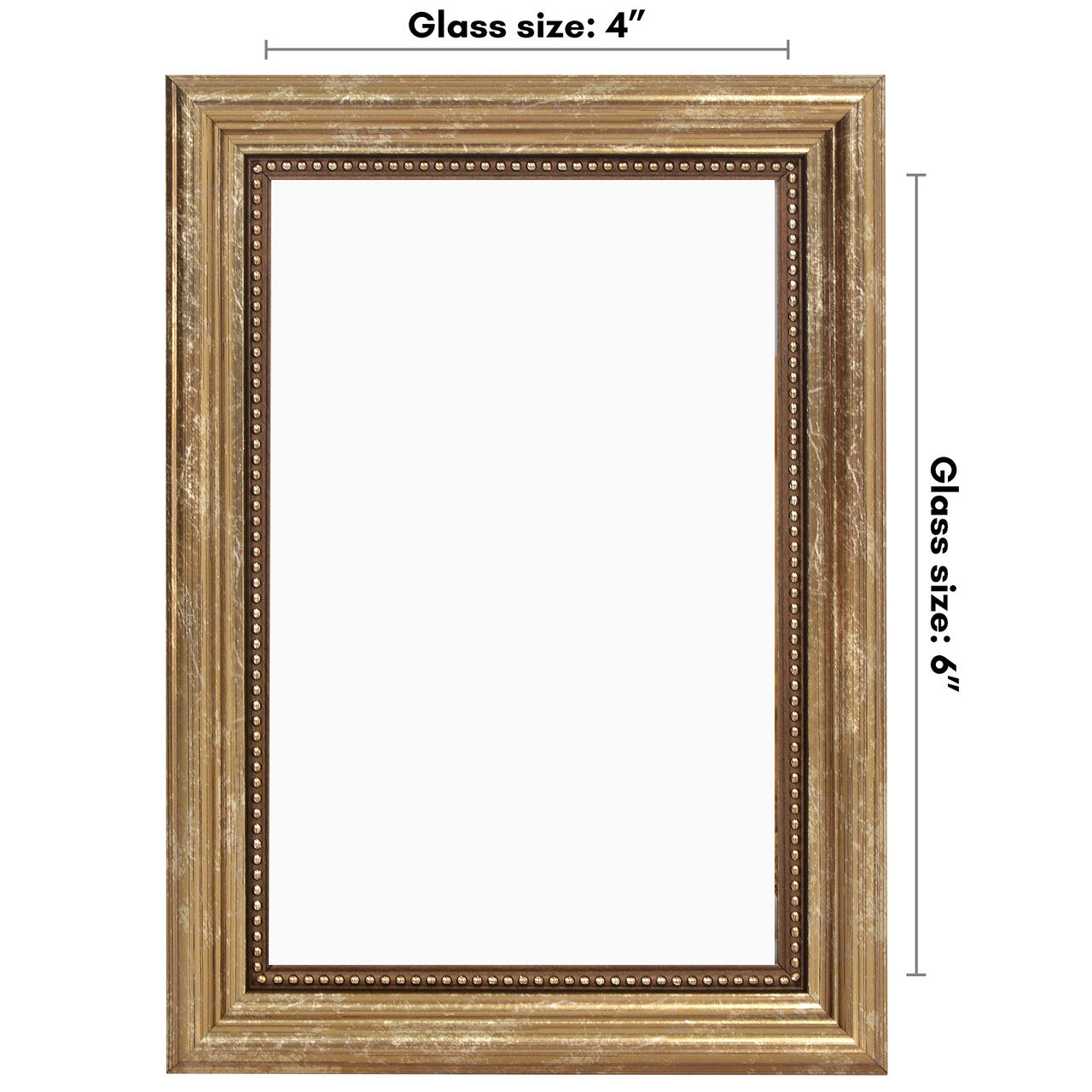 Americanflat Vintage Picture Frame with Beaded Accents with Shatter Resistant Glass and Easel Stand