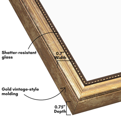 Americanflat Vintage Picture Frame with Beaded Accents with Shatter Resistant Glass and Easel Stand