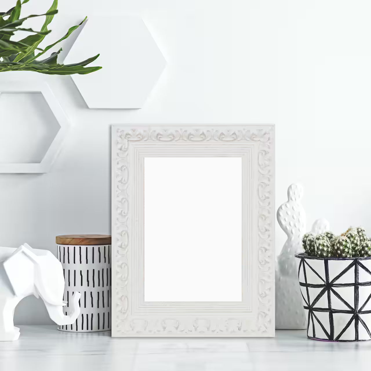 Expressions™ 5" x 7" White Ornate Frame