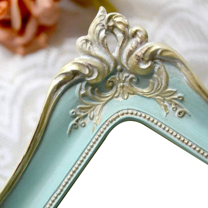 5x7 Vintage Picture Frame Antique Ornate Blue Photo Frame(Blue)8.9"L x 7.1"W