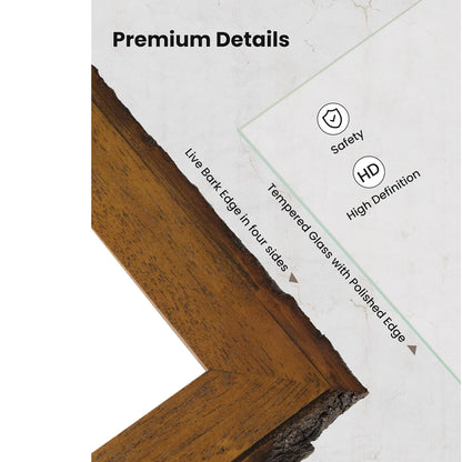 Rustic 5x7 Picture Frame|Natural Solid Wood 5 x 7 Photo Frame with Live Bark Edges|Tempered Glass