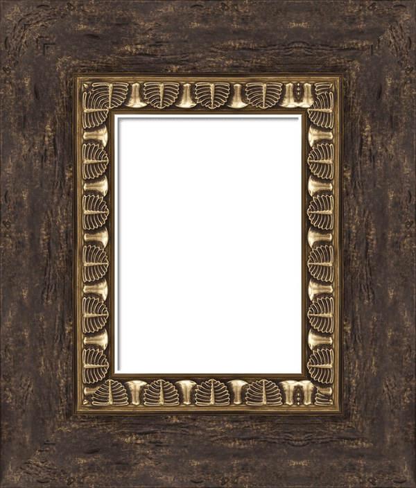 Jasmine - Glossy, Distressed, Antiqued Espresso & Gold
